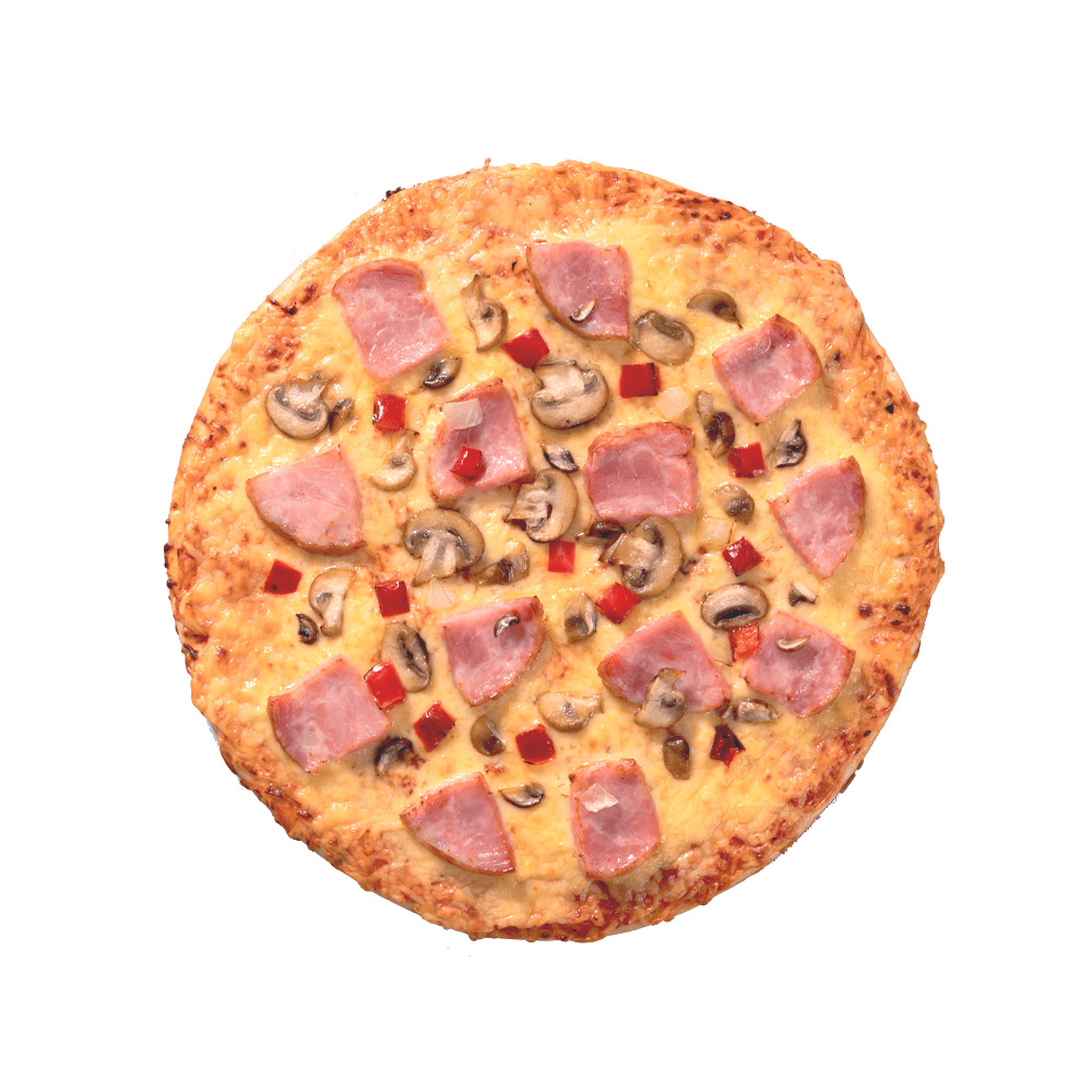 Пицца с ветчиной и грибами